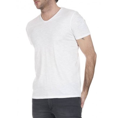 IKKS-Tee-shirt col V en coton Blanc Soldes